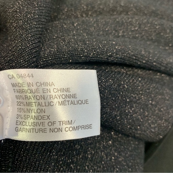 Touch Petites black glitter beaded fitted stretchy sweater Sz PM - Picture 9 of 12